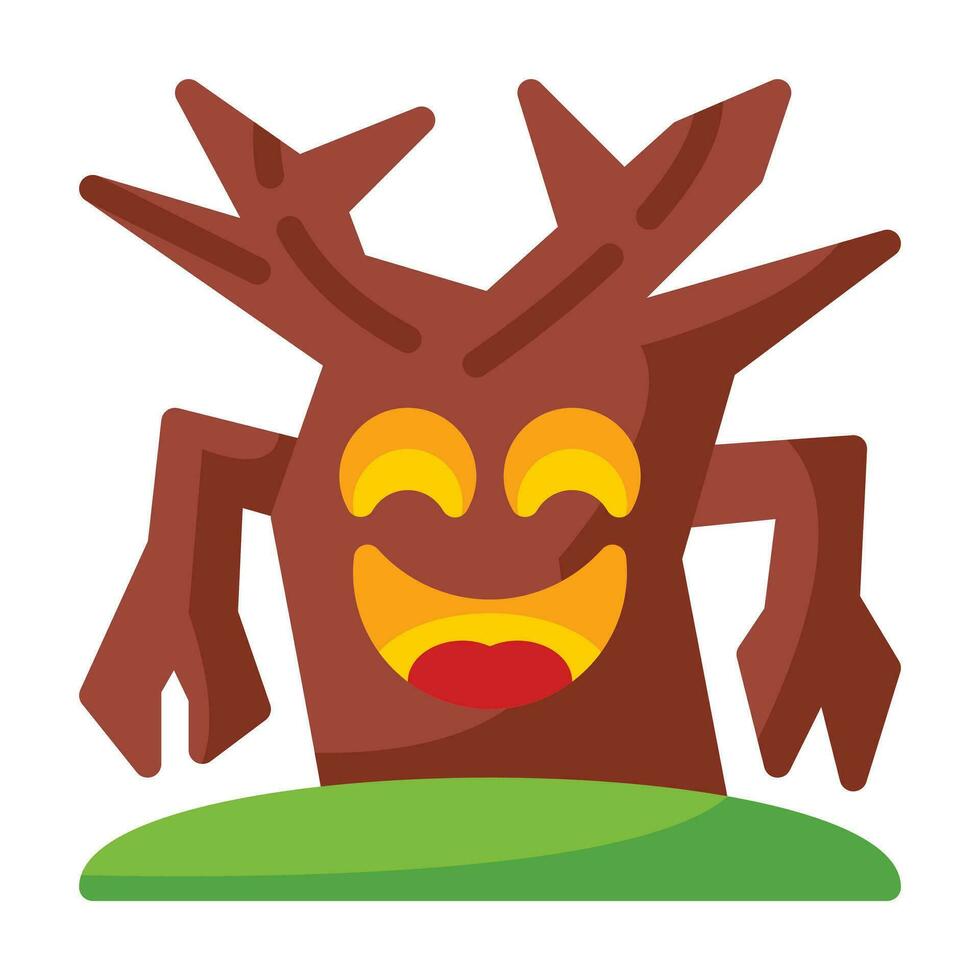 Creepy tree flat icon vector