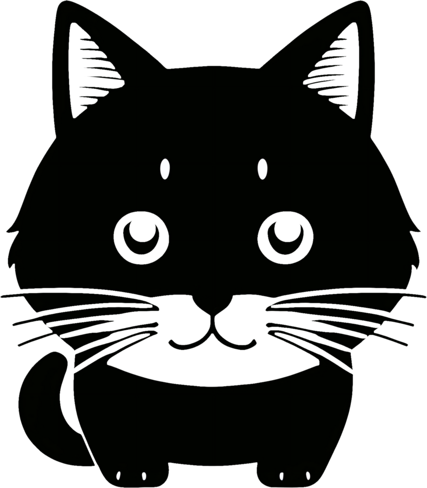 Close-up of cute cat face. AI-Generated png
