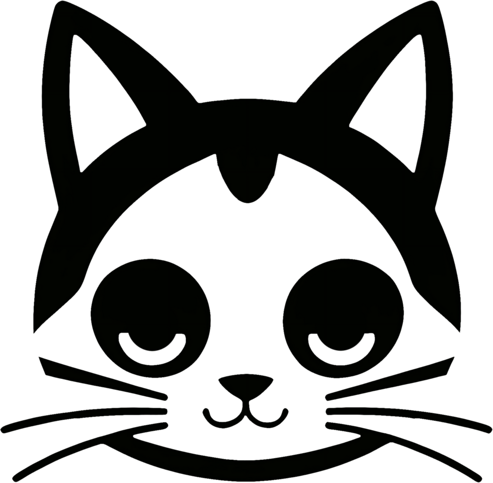 Close-up of cute cat face. AI-Generated png