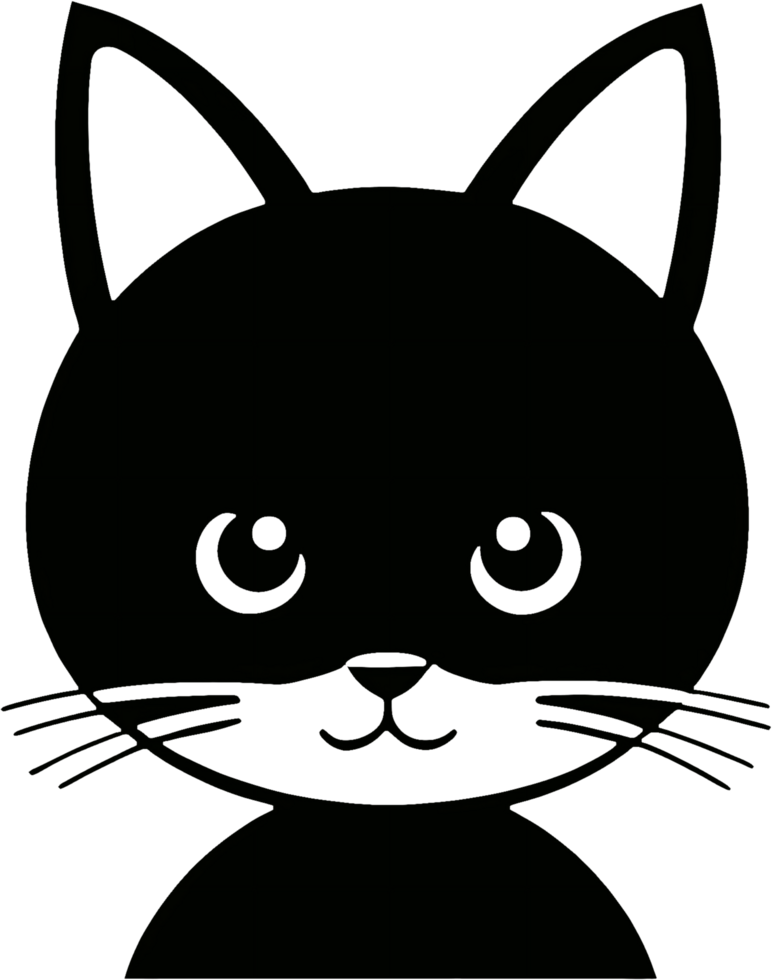 Close-up of cute cat face. AI-Generated png