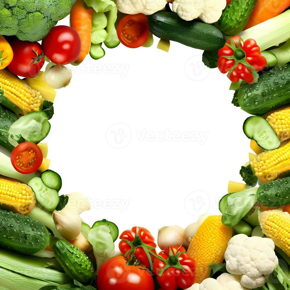 Colorful vegetables background with healthy vegetables decoration ai generative photo