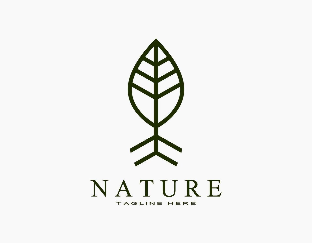 Simple elegant ecology natural logo. Single leaf icon with black. Suitable vector illustration for botanic, garden, agriculture.