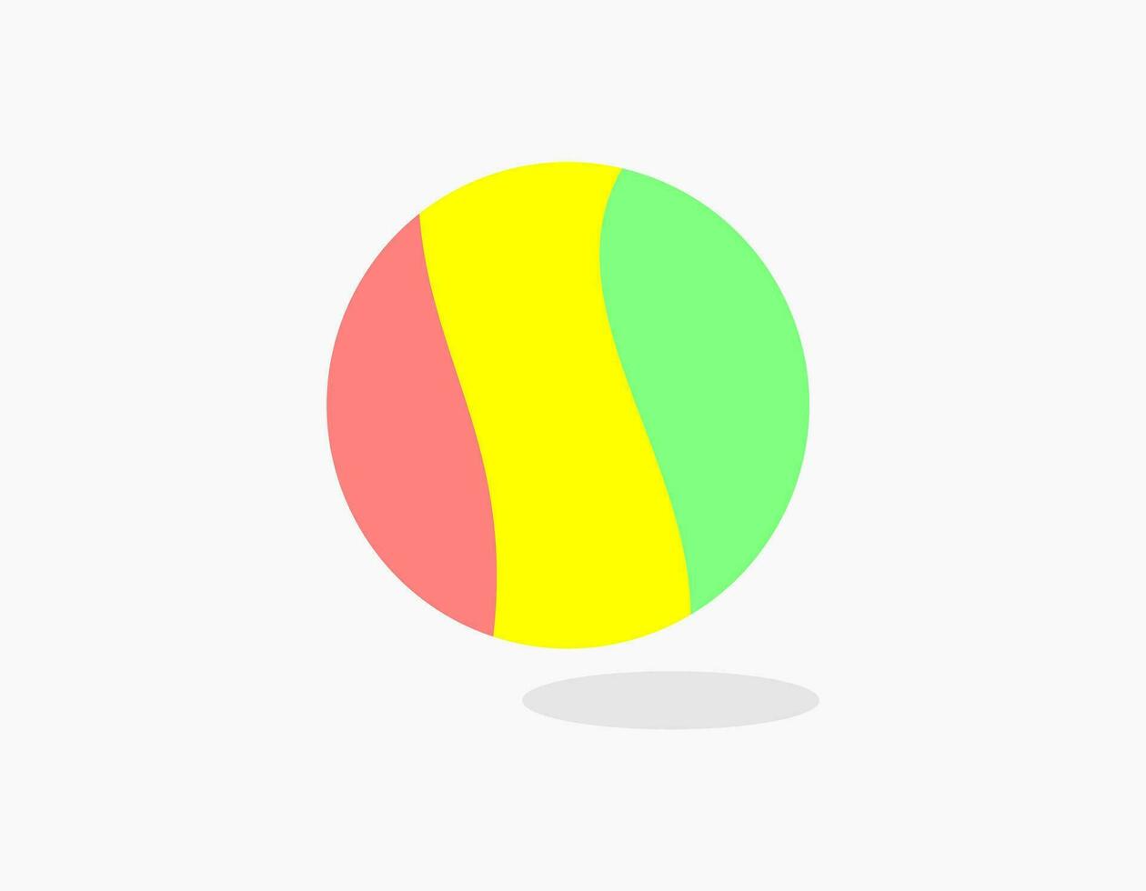 vistoso pelota icono en rosa, amarillo, verde. sencillo playa pelota aislado en blanco antecedentes. vector