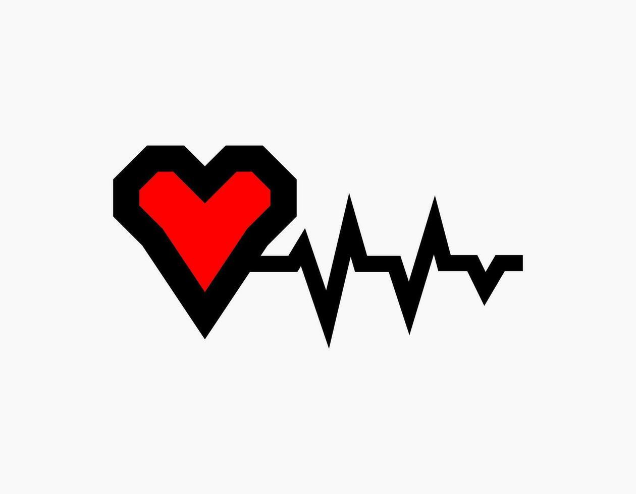 Blood donor icon logo. Isolated red heart with black pulse lines. Symbol of healthy and medical. vector