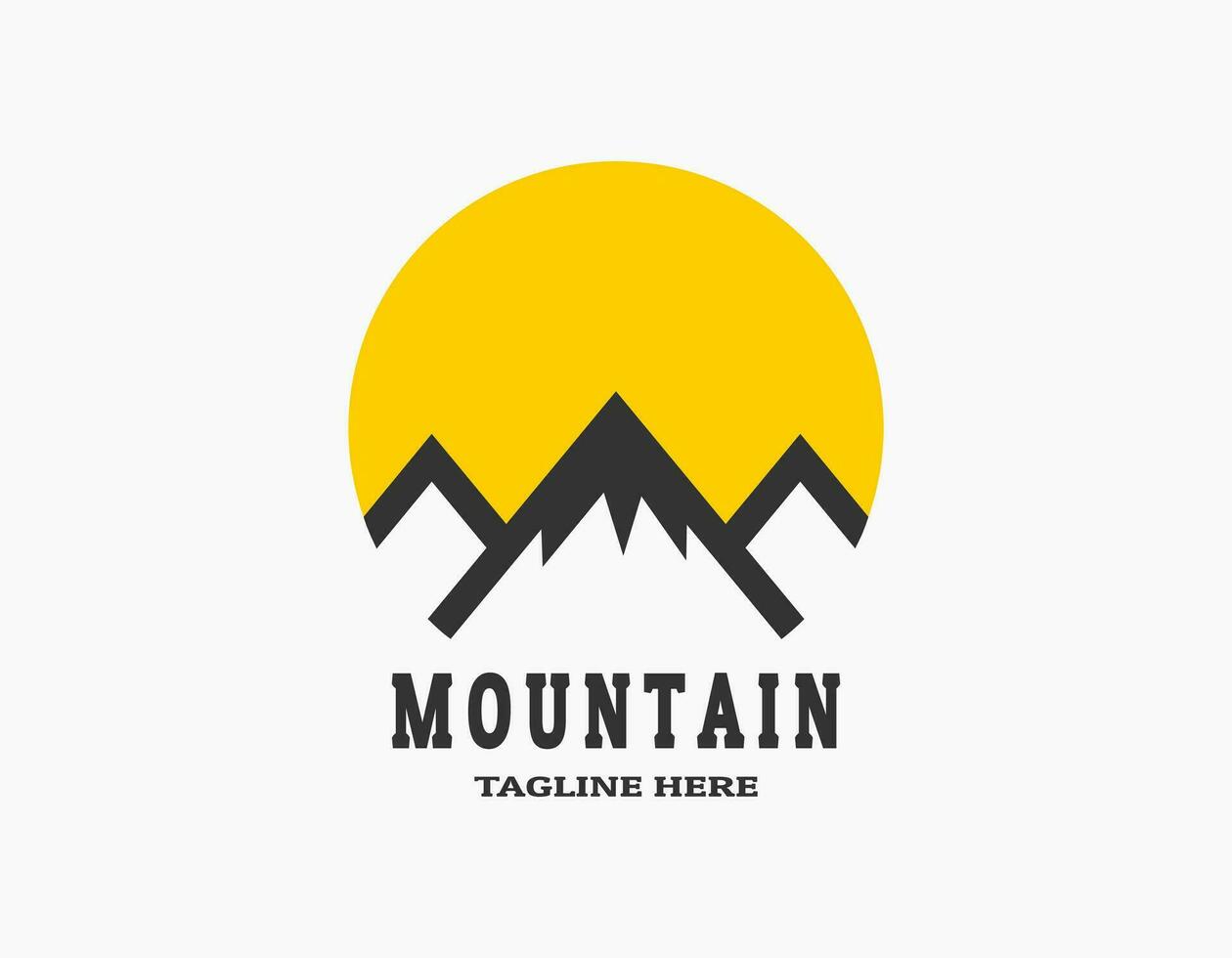 icono logo de Tres montañas con el Dom. logo de el pico de montaña. sencillo circular vector logo en un moderno estilo.