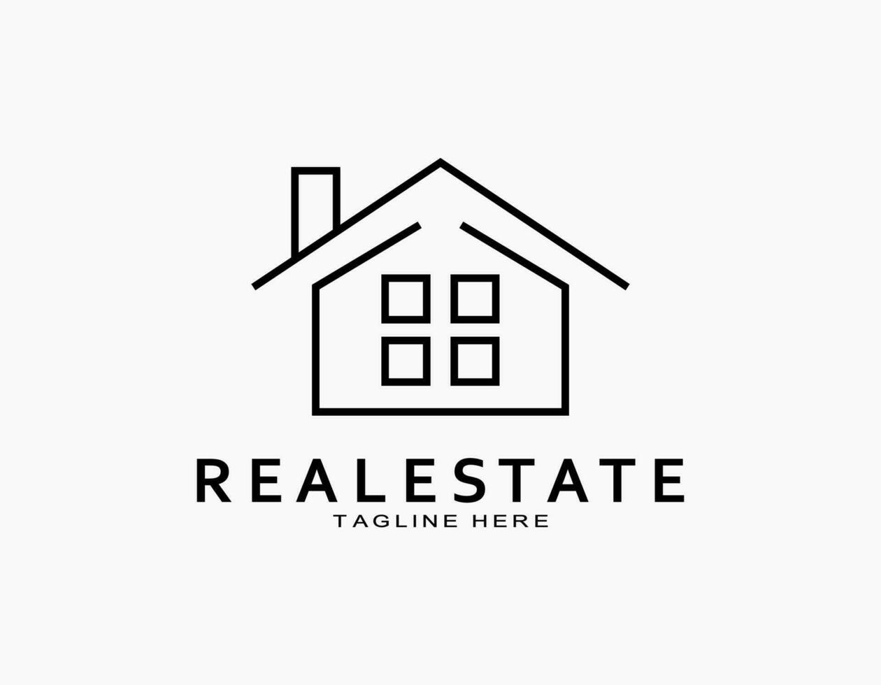 Simple minimal property logo. The lines that form the house. Real estate vector for company, architecture, developer, residence.
