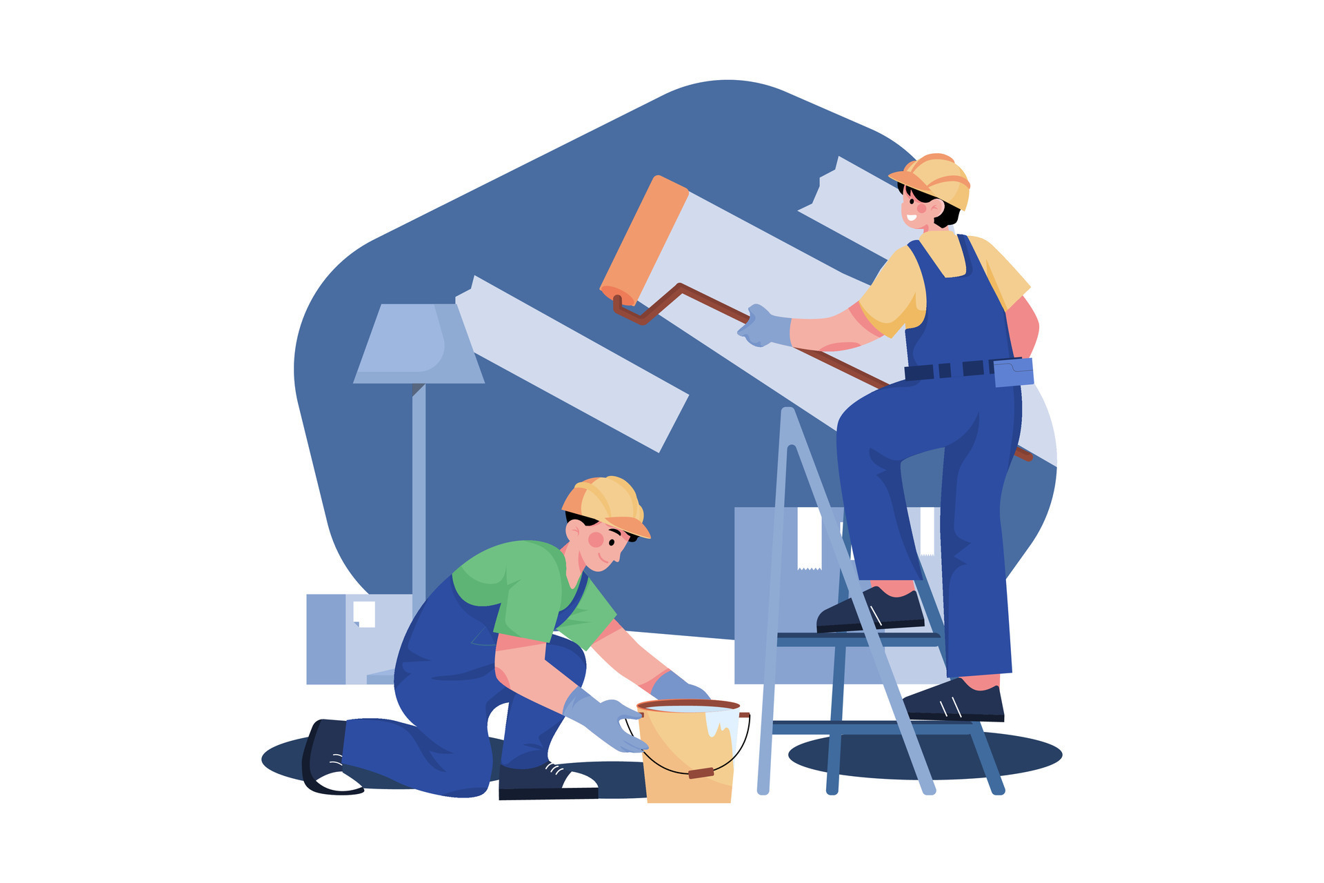Construction worker painting wall 29698495 Vector Art at Vecteezy Construction worker painting wall 29698495 Vector Art at Vecteezy