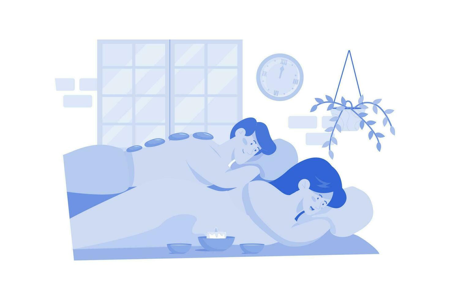 de pareja spa día para automimarse vector