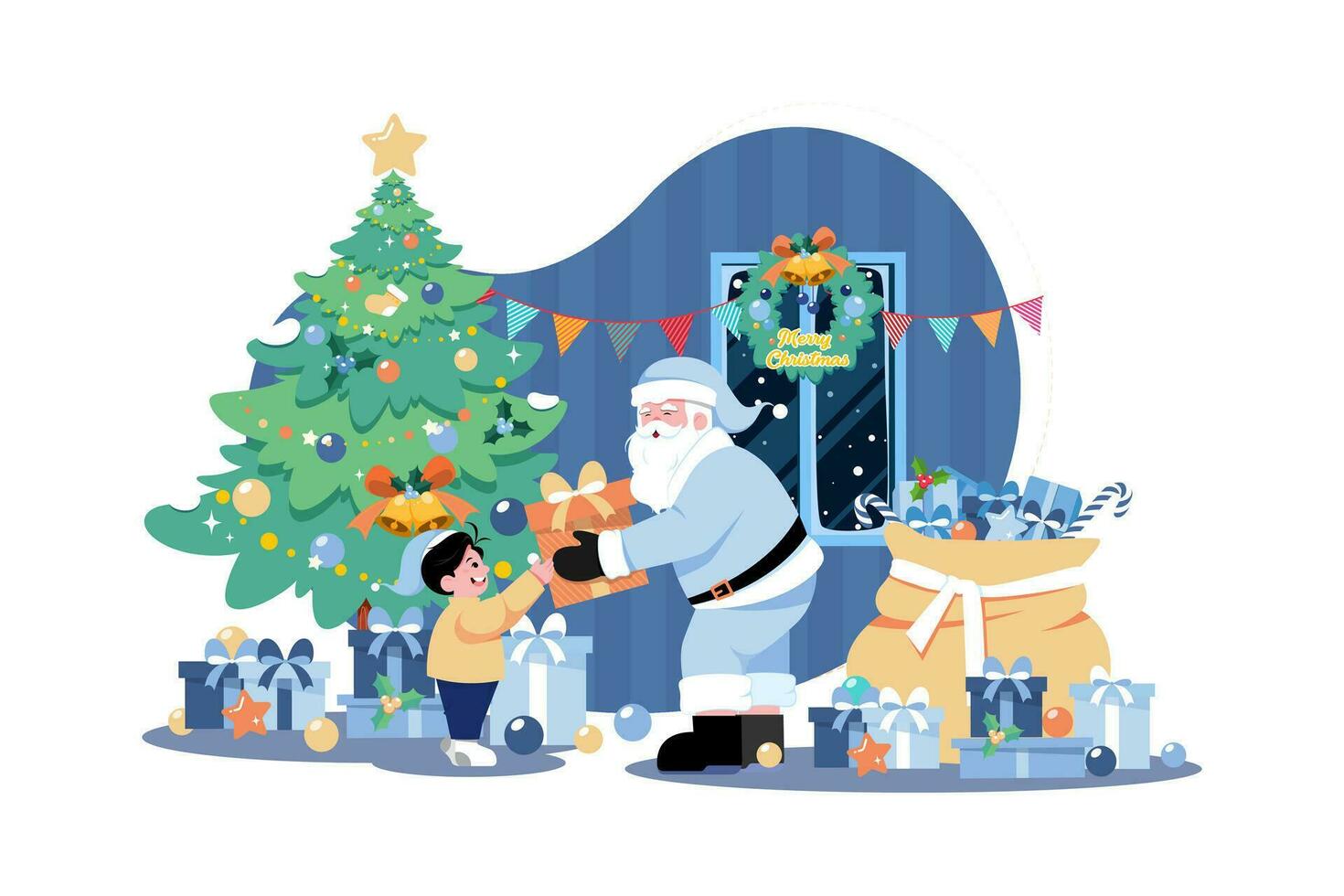 Navidad día ilustración concepto en blanco antecedentes vector