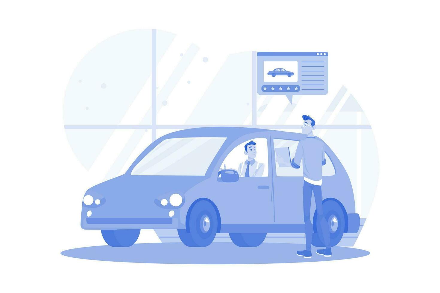 A man renting a car to explore new places vector