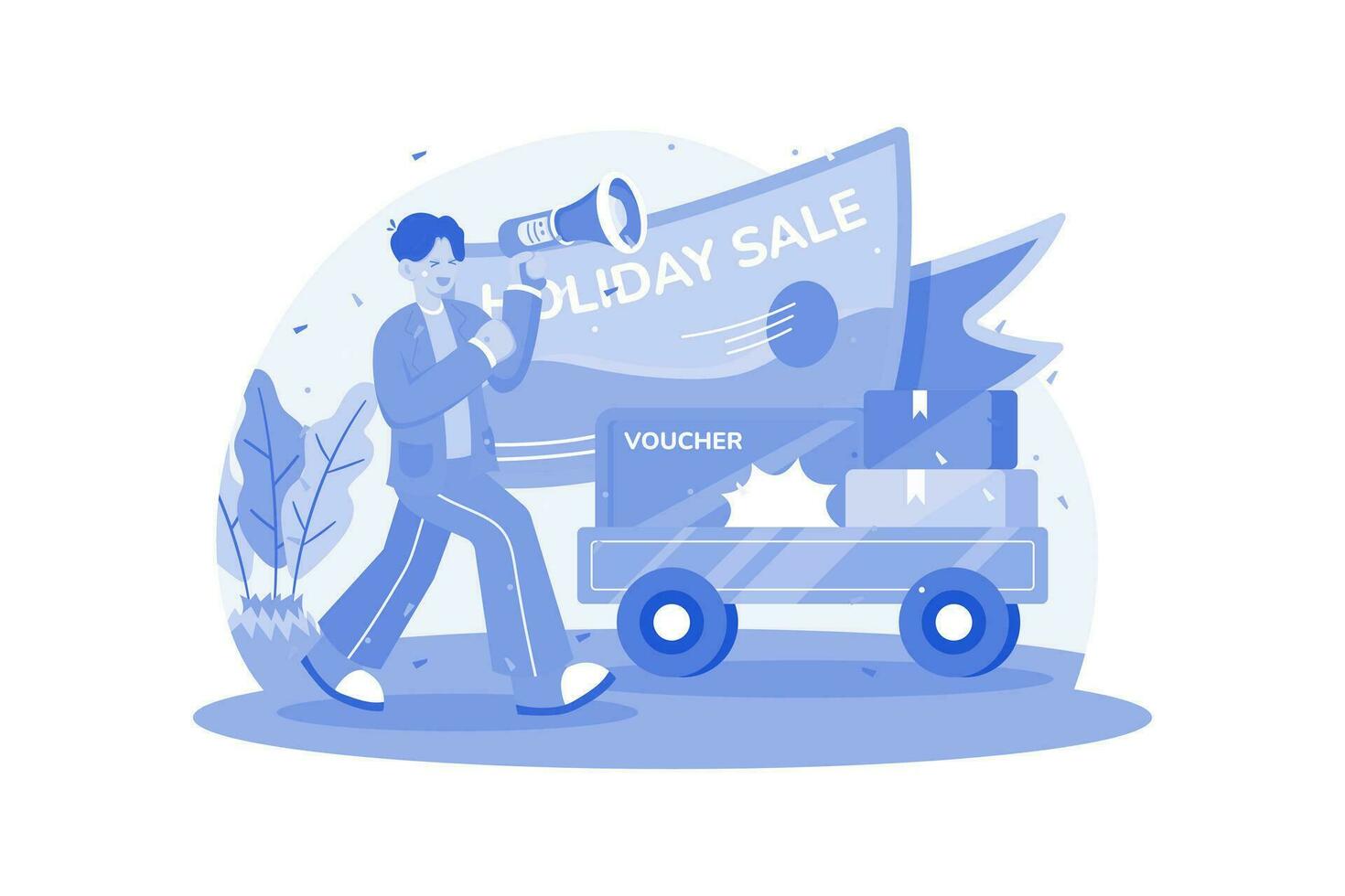 Local businesses offer discounts or special promotions to honor the holiday. vector