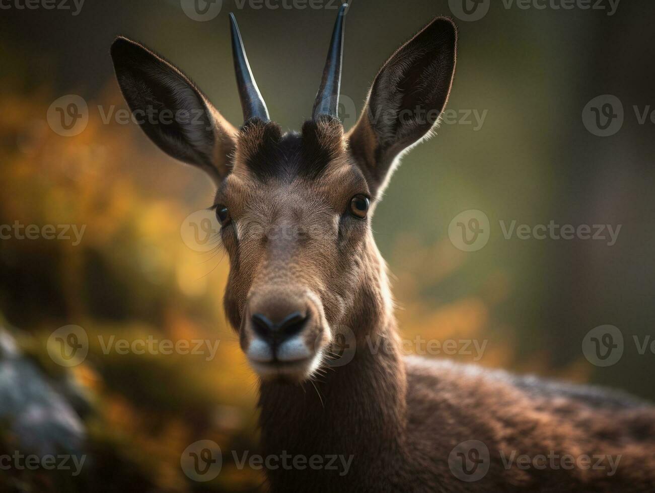 Chamois portrait created with Generative AI technology photo