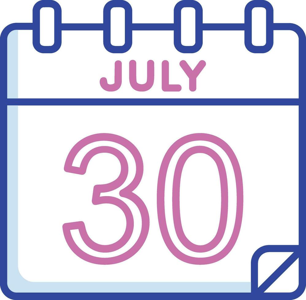 30 July Vector Icon