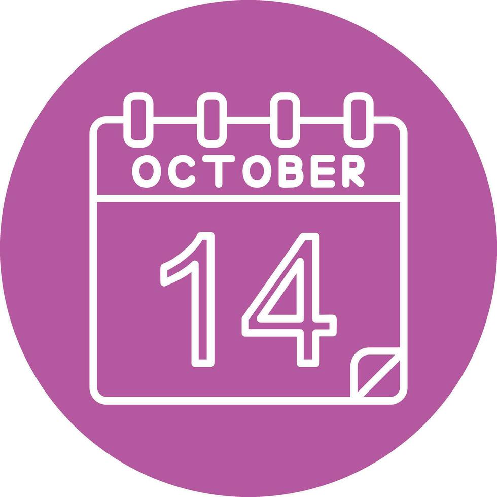 14 October Vector Icon