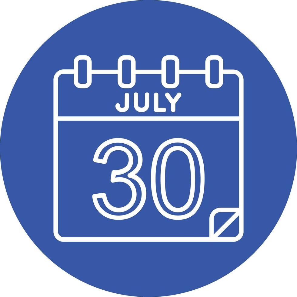 30 July Vector Icon