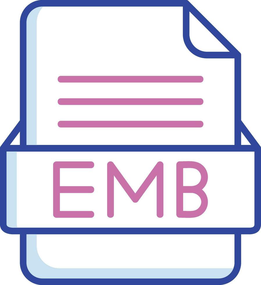 EMB File Format Vector Icon