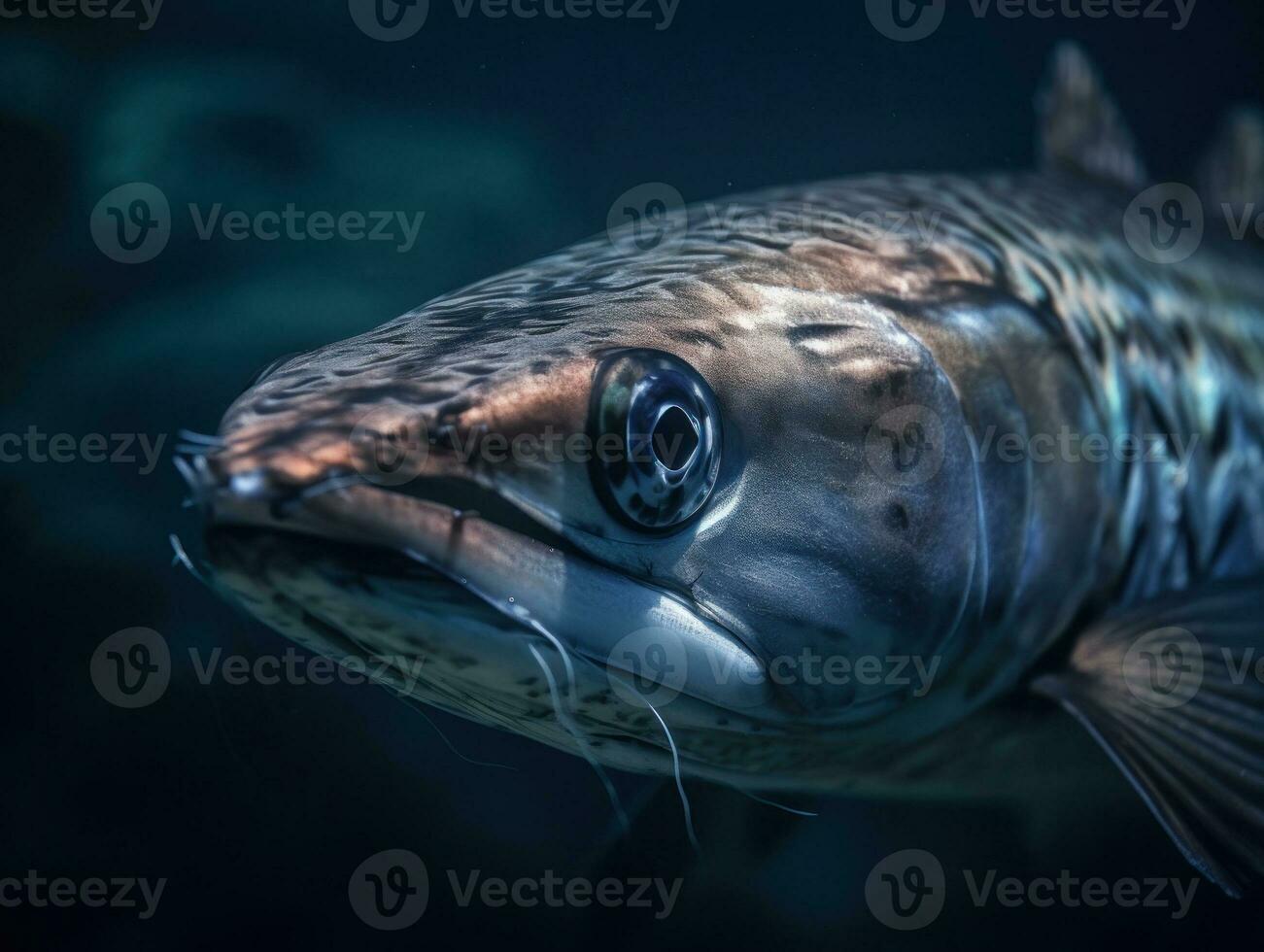 Barracuda portrait created with Generative AI technology photo