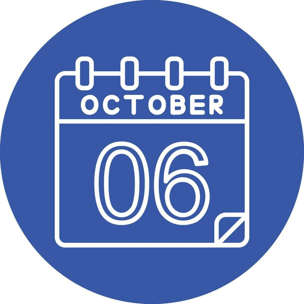 6 October Vector Icon
