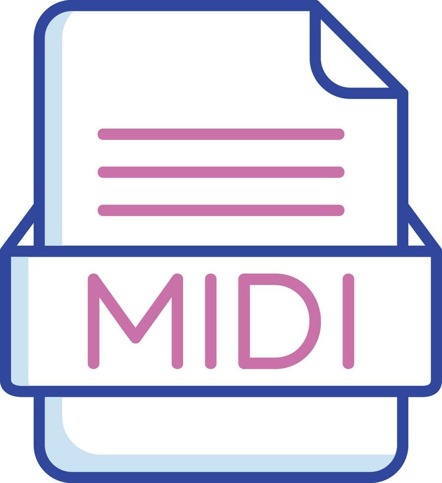 MIDI File Format Vector Icon