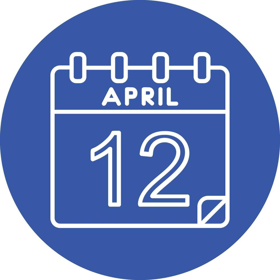 12 abril vector icono