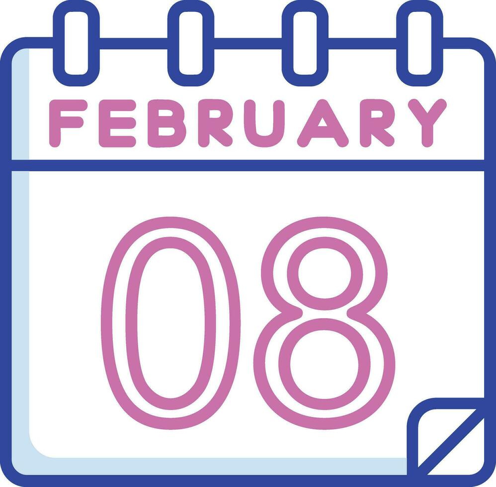8 February Vector Icon