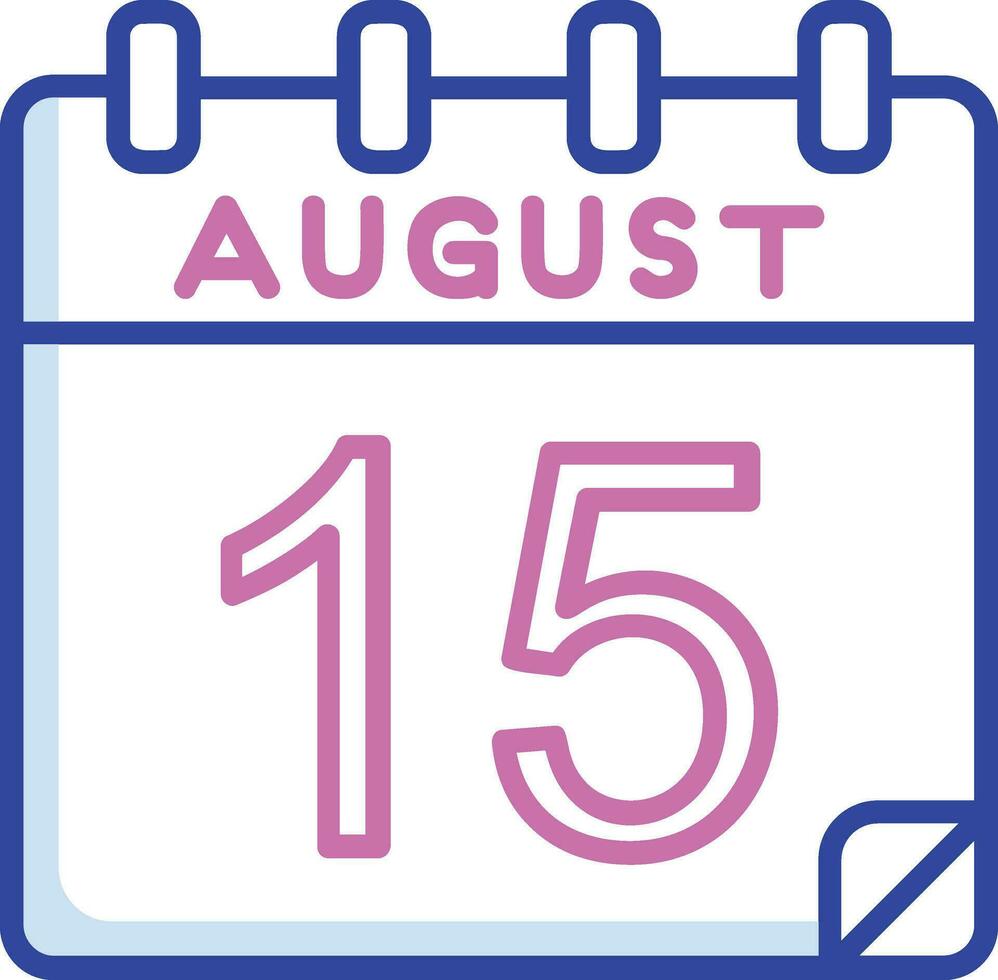 15 August Vector Icon