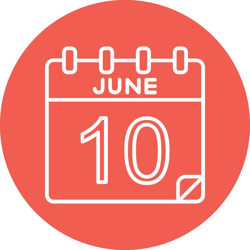 10 June Vector Icon