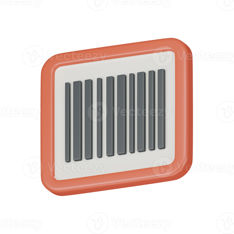 barcode icon 3d render illustration. png