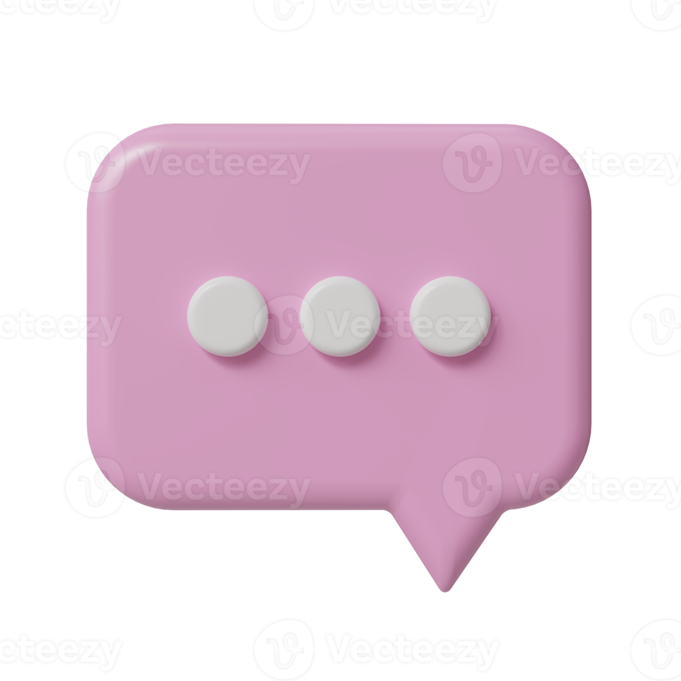 chat bubble Icon. 3d render illustration. png