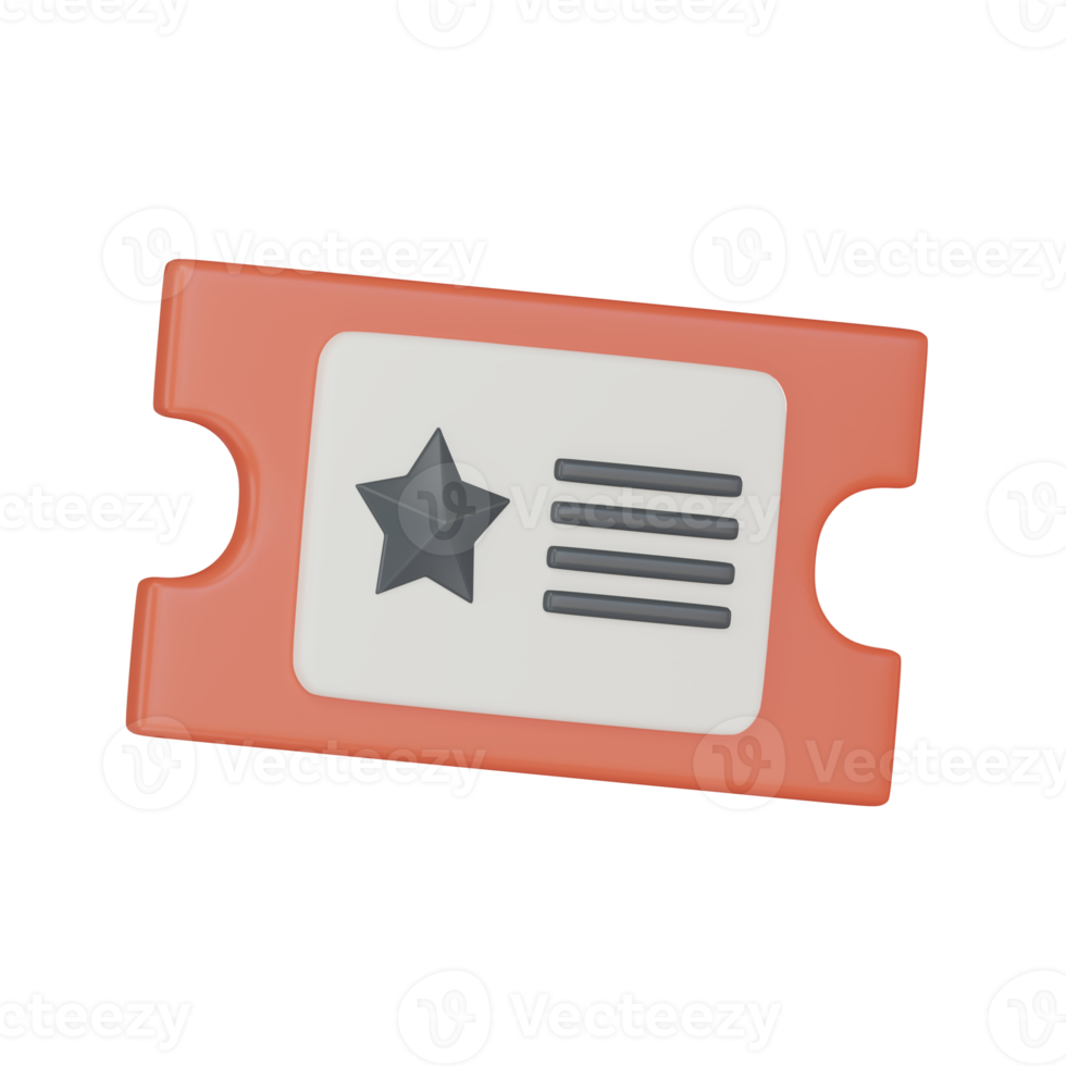 Movie Ticket icon 3d render illustration. png