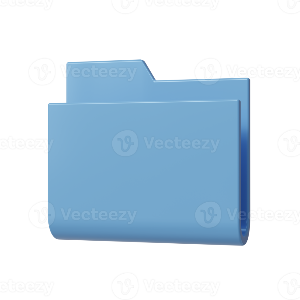 blue folder icon. 3d render illustration. png