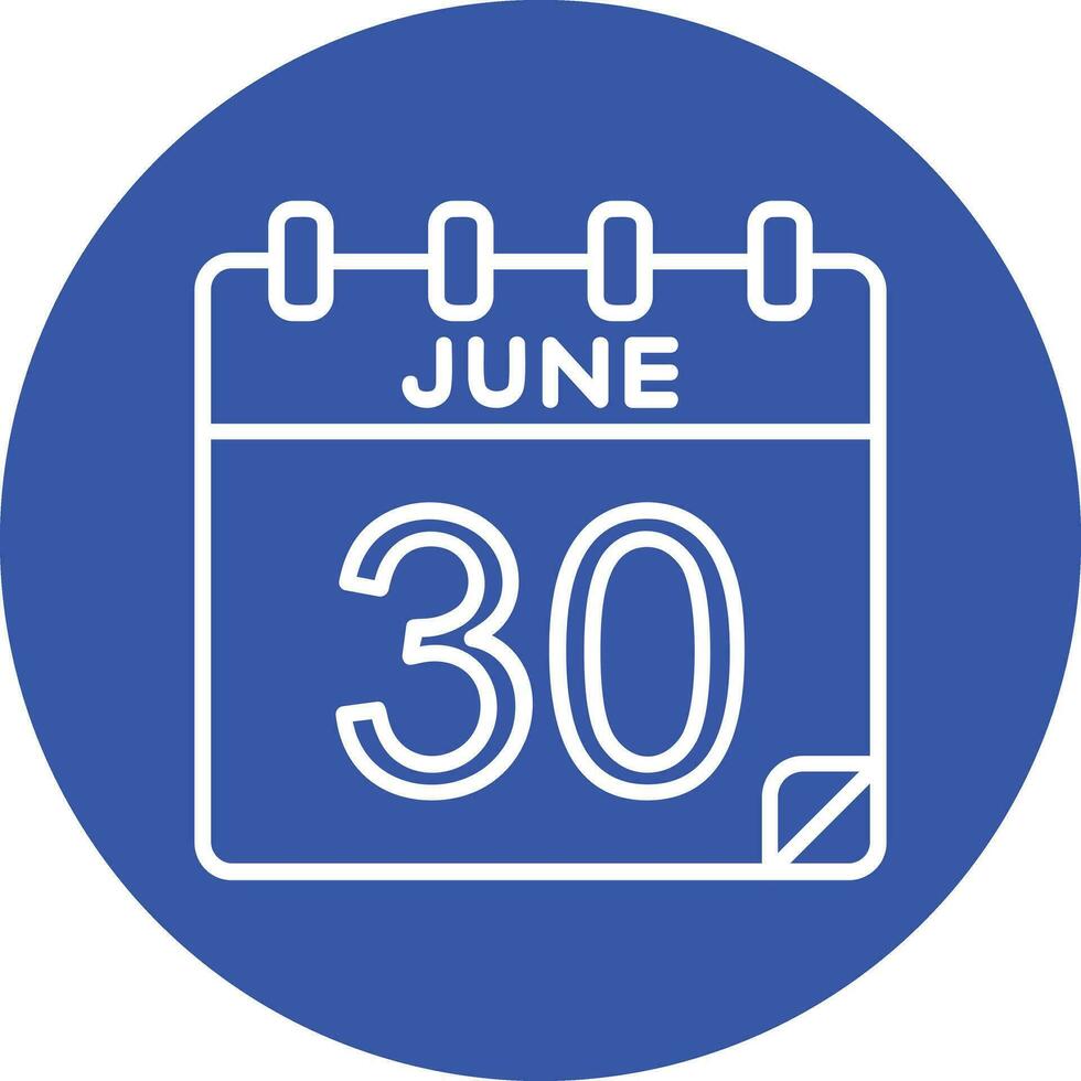 30 junio vector icono