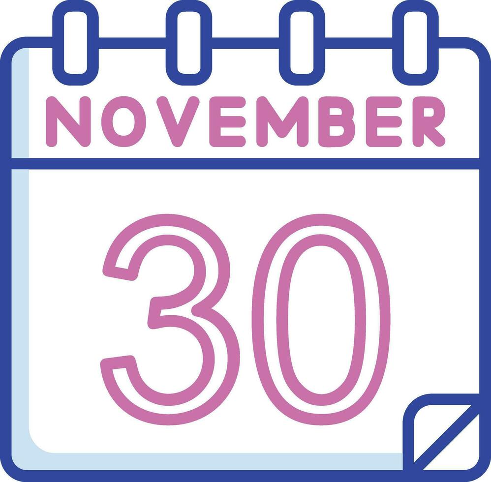 30 noviembre vector icono