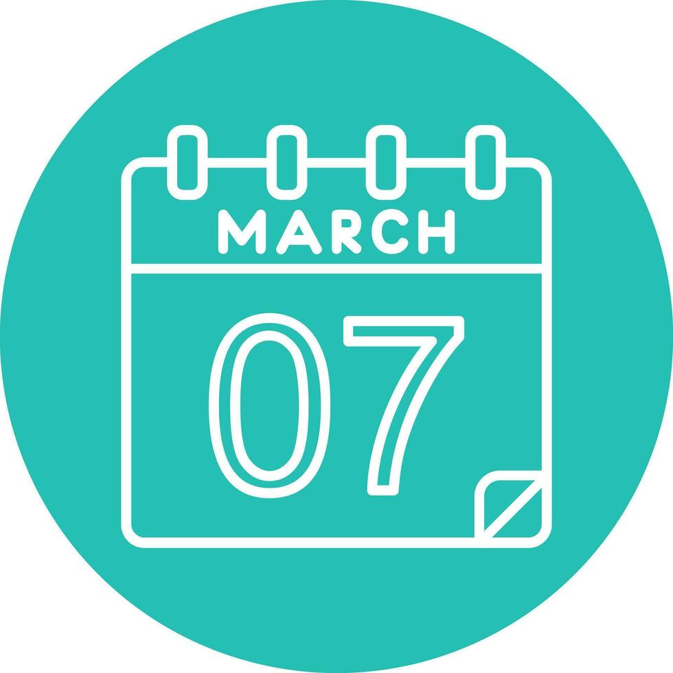 7 March Vector Icon