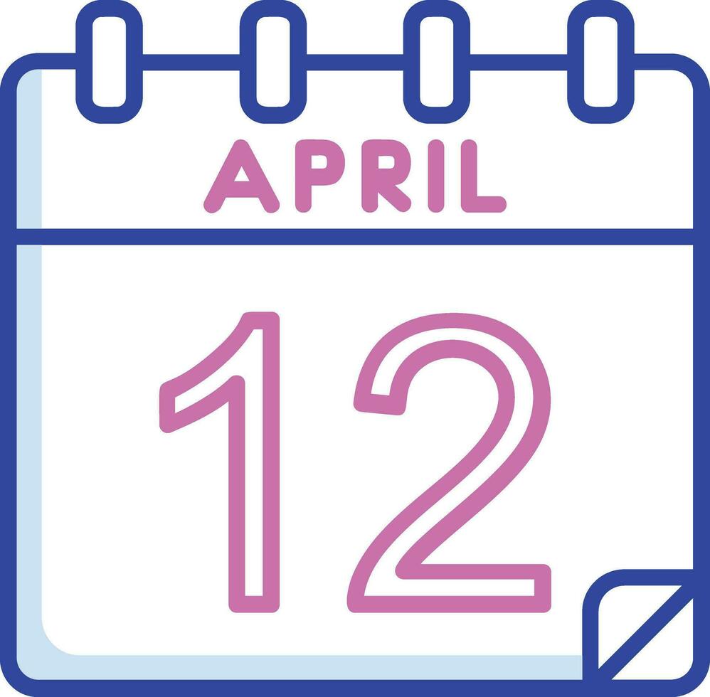 12 April Vector Icon