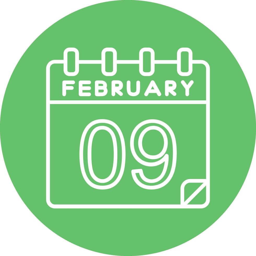 9 February Vector Icon