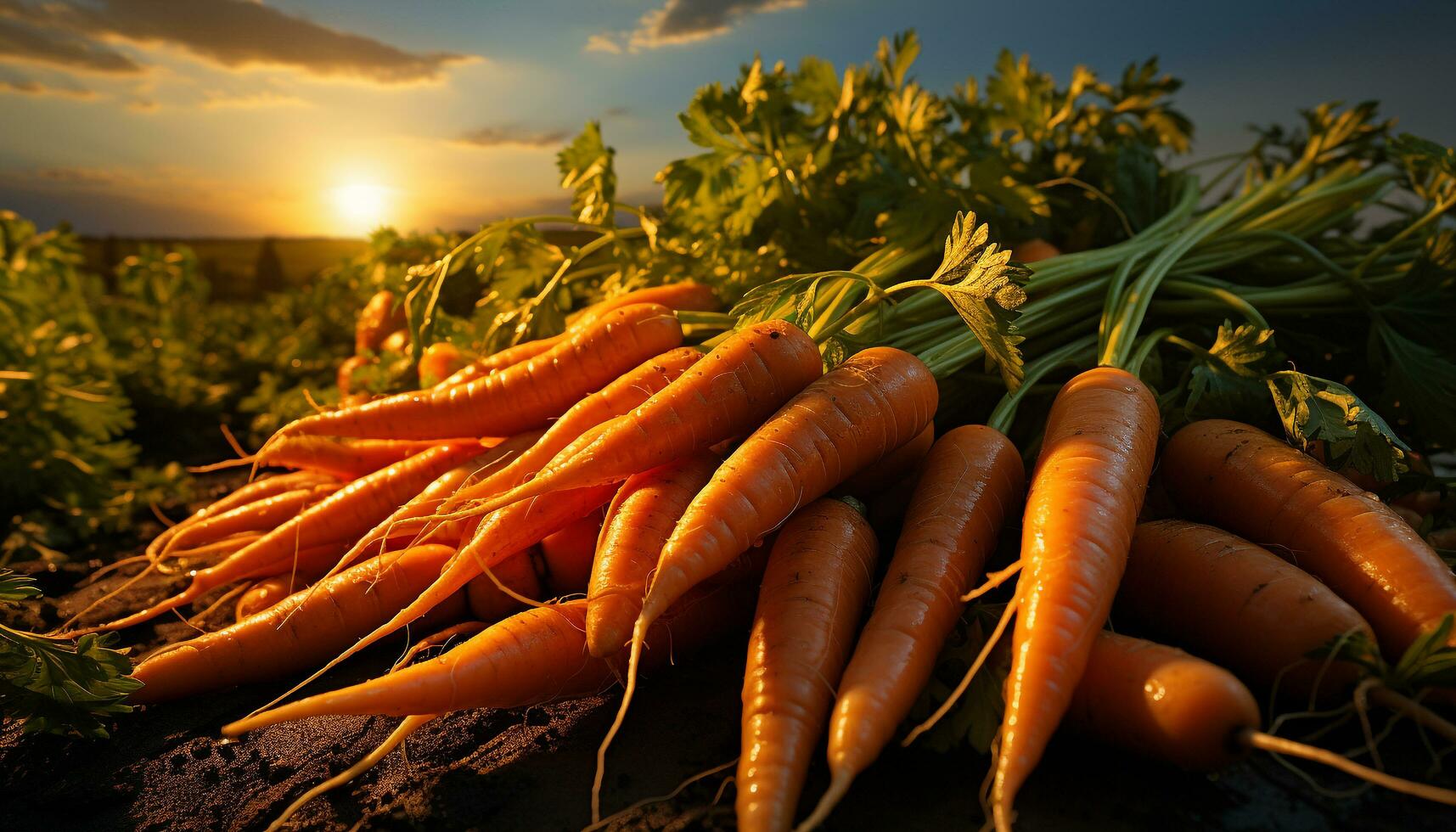 Fresh, organic vegetables harvested from the vibrant, sun kissed farm generated by AI photo