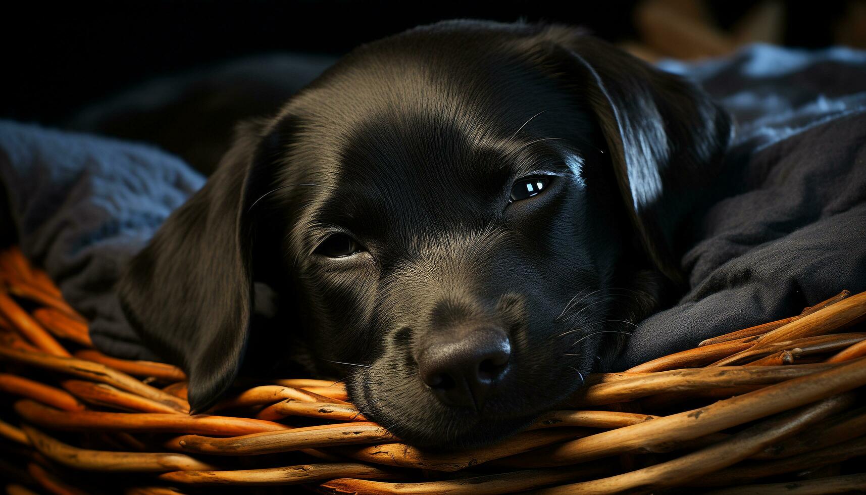 Cute puppy sitting, looking at camera, playful and fluffy generated by AI photo