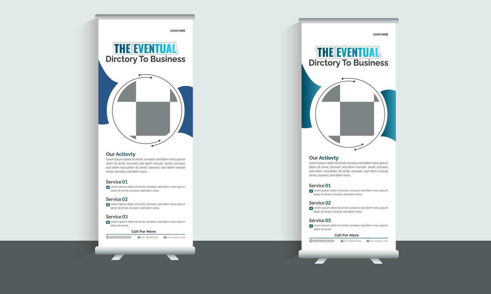 Roll Up Banner Template Design vector