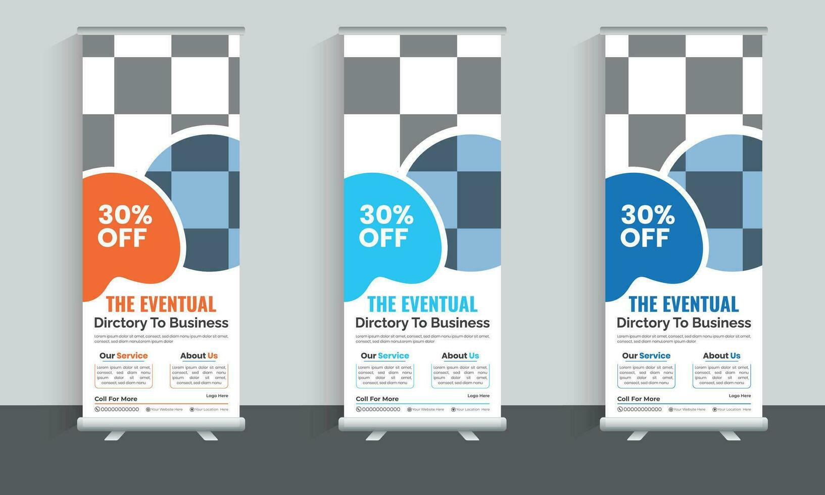 Roll Up Banner Template Design vector