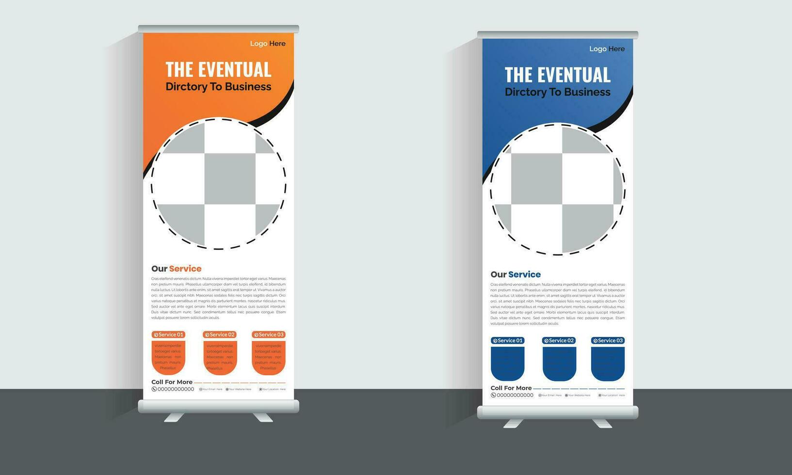 Roll Up Banner Template Design vector