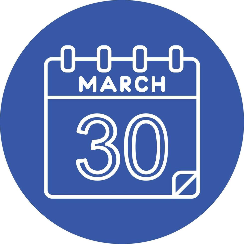 30 marzo vector icono