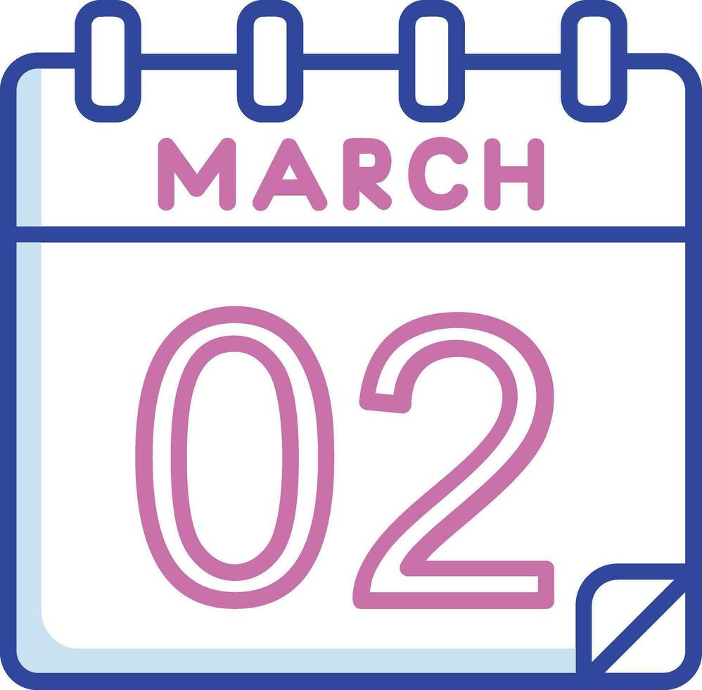 2 March Vector Icon