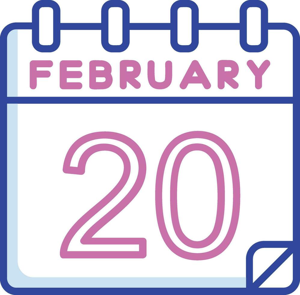 20 February Vector Icon