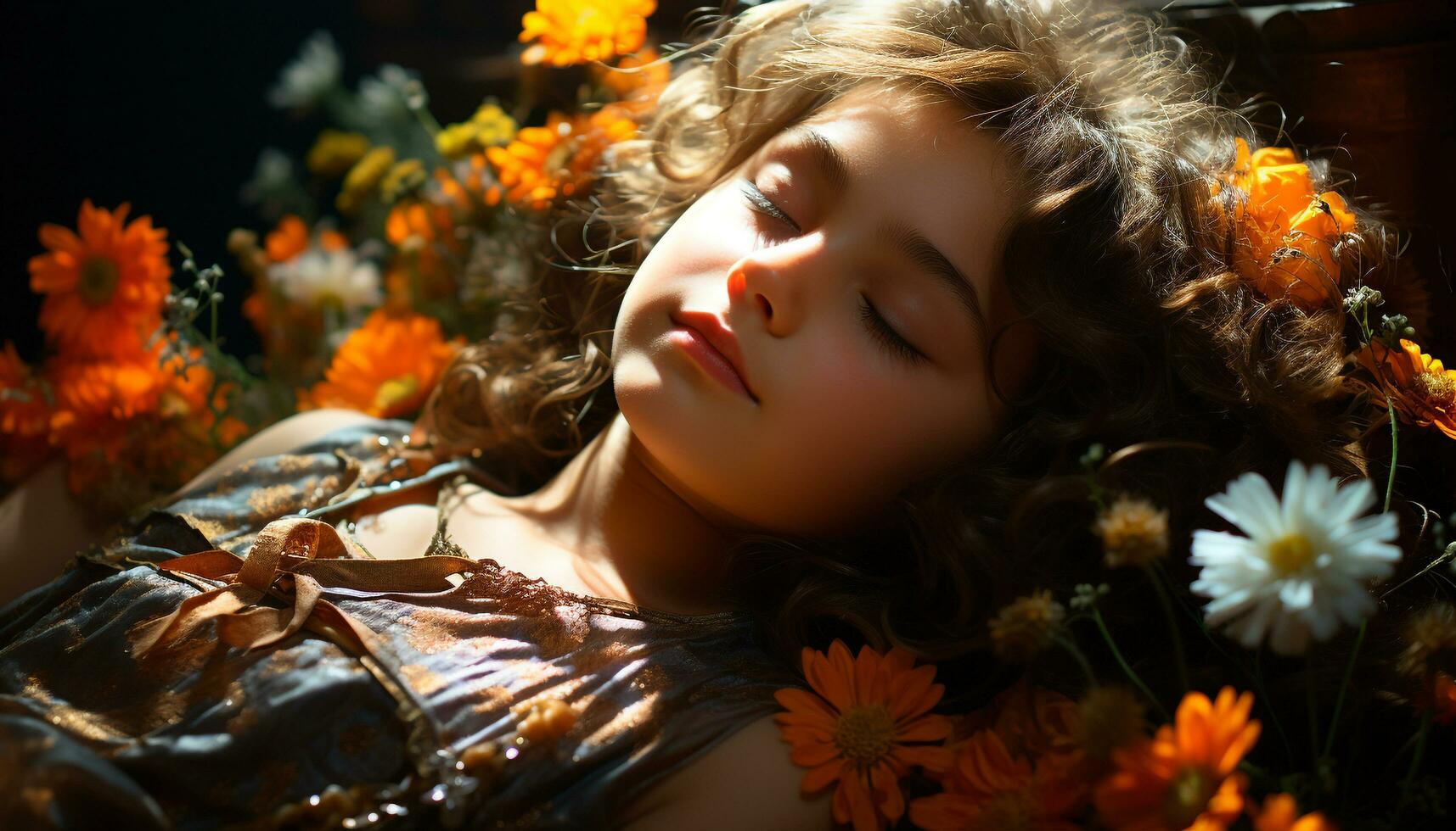 Young woman enjoying the beauty of nature outdoors generated by AI photo