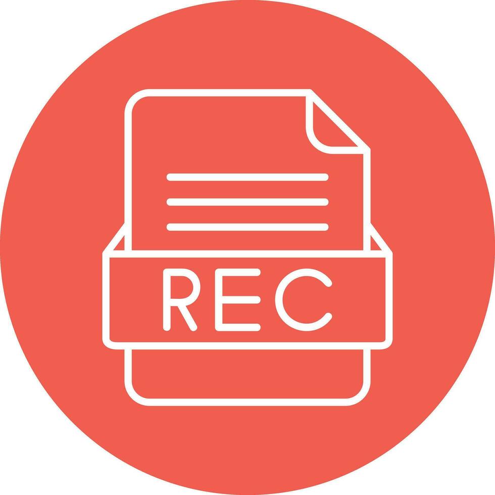 REC File Format Vector Icon