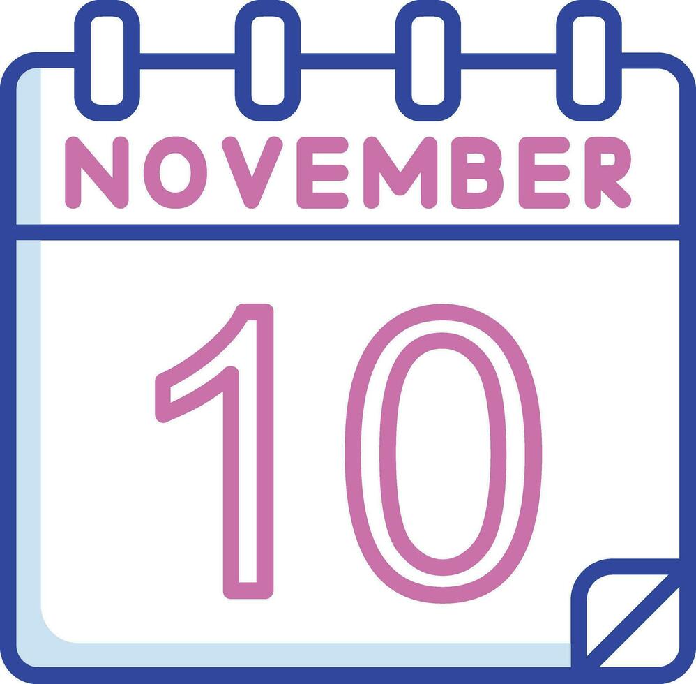 10 noviembre vector icono