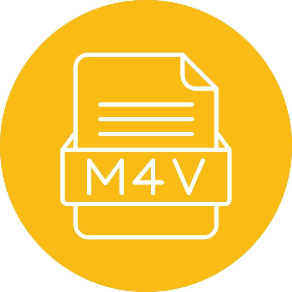 M4V File Format Vector Icon