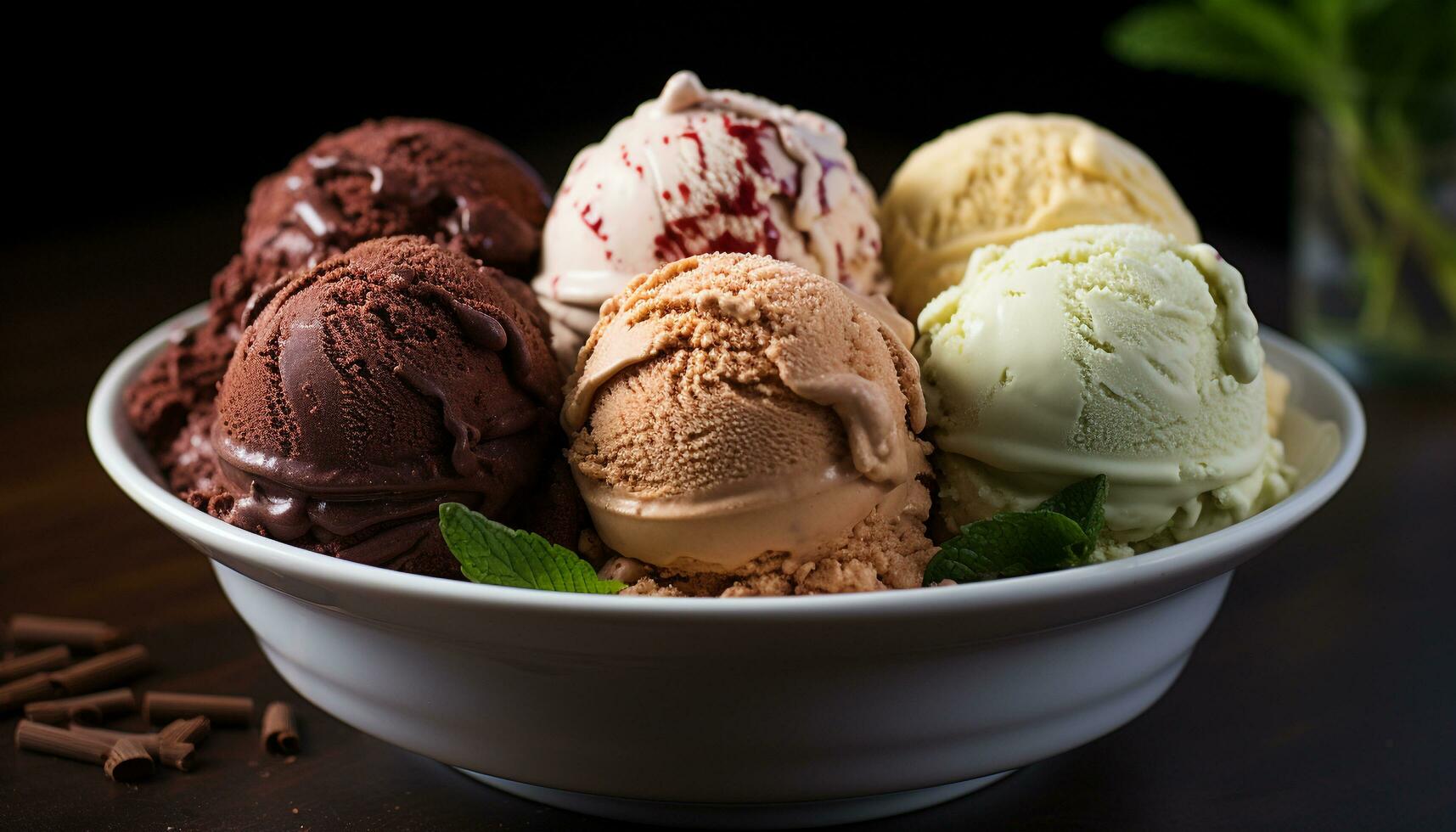 indulgencia en congelado gastrónomo postre dulce, cremoso, y refrescante generado por ai foto