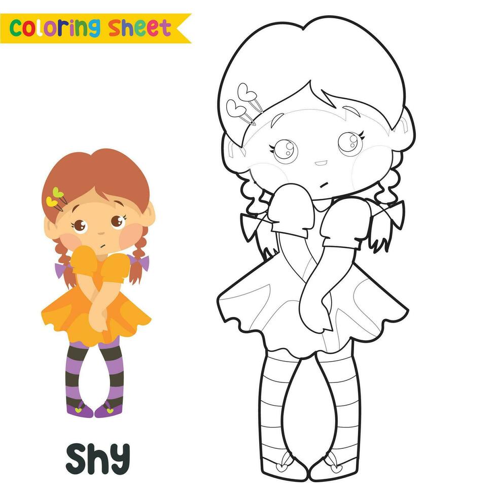 Educational printable coloring worksheet. Coloring activity for children. Vector outline for coloring page.